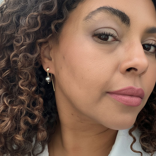 Ama Baroque Earrings, Tahitian