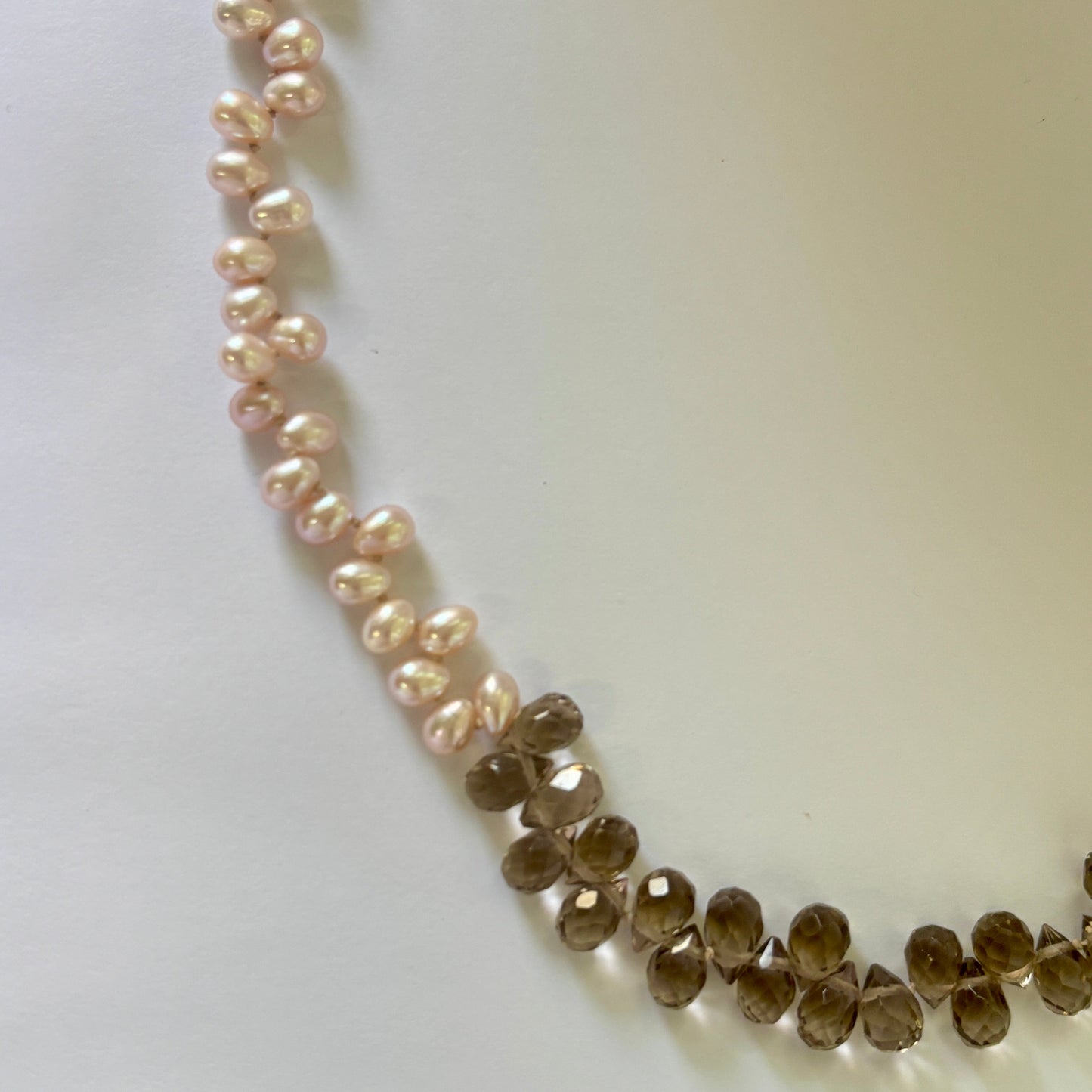 Rosy Veil Necklace with Drift Clasp in Sterling Silver