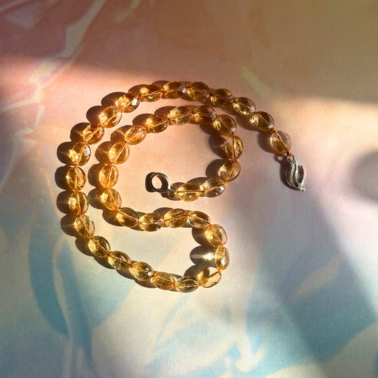 Golden Glow Citrine Necklace with Drift Claspin Sterling Silver