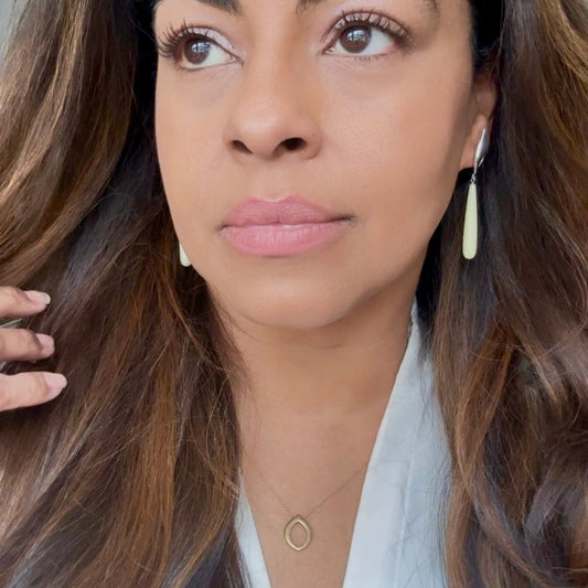 Illicium Lemon Drop Earrings in Sterling Silver on model