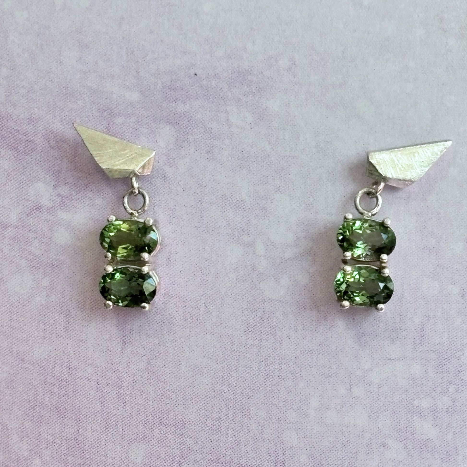 Petite Fyllo Tourmaline Earrings in Sterling Silver