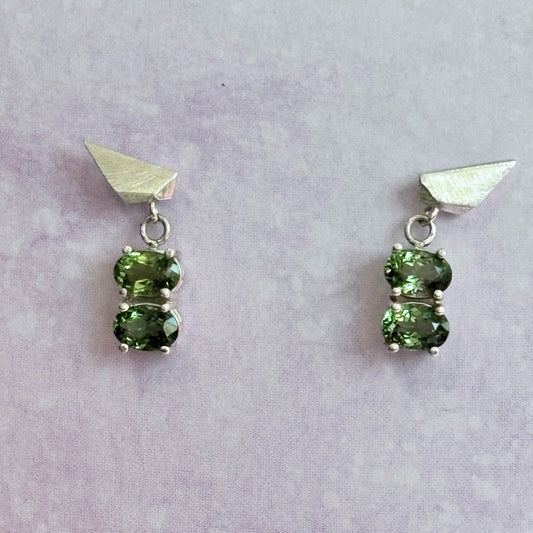 Petite Fyllo Tourmaline Earrings in Sterling Silver