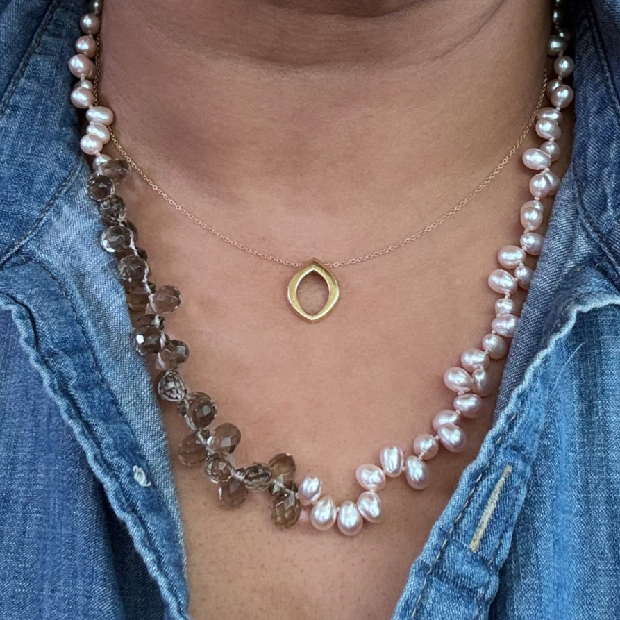 Rosy Veil Necklace with Drift Clasp in Sterling Silver