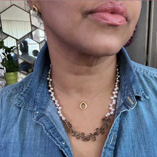 Rosy Veil Necklace with Drift Clasp in Sterling Silver