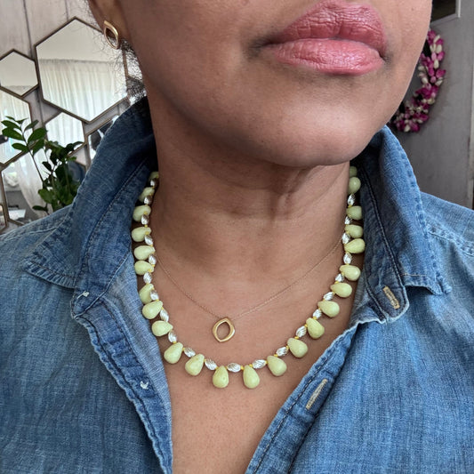 Sunlit Tide Necklace with Drift Clasp in Sterling Silver on model