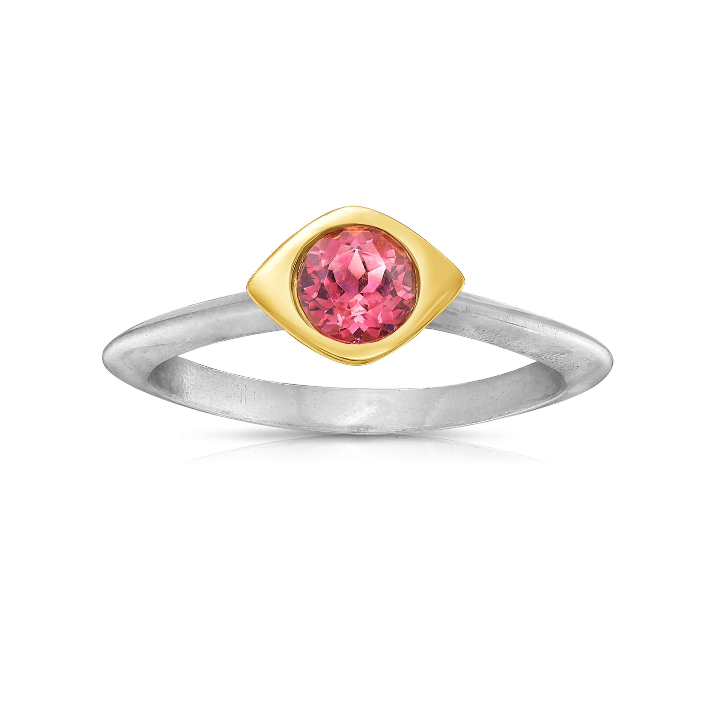Convexo Vesi Tourmaline Ring in Gold and Silver