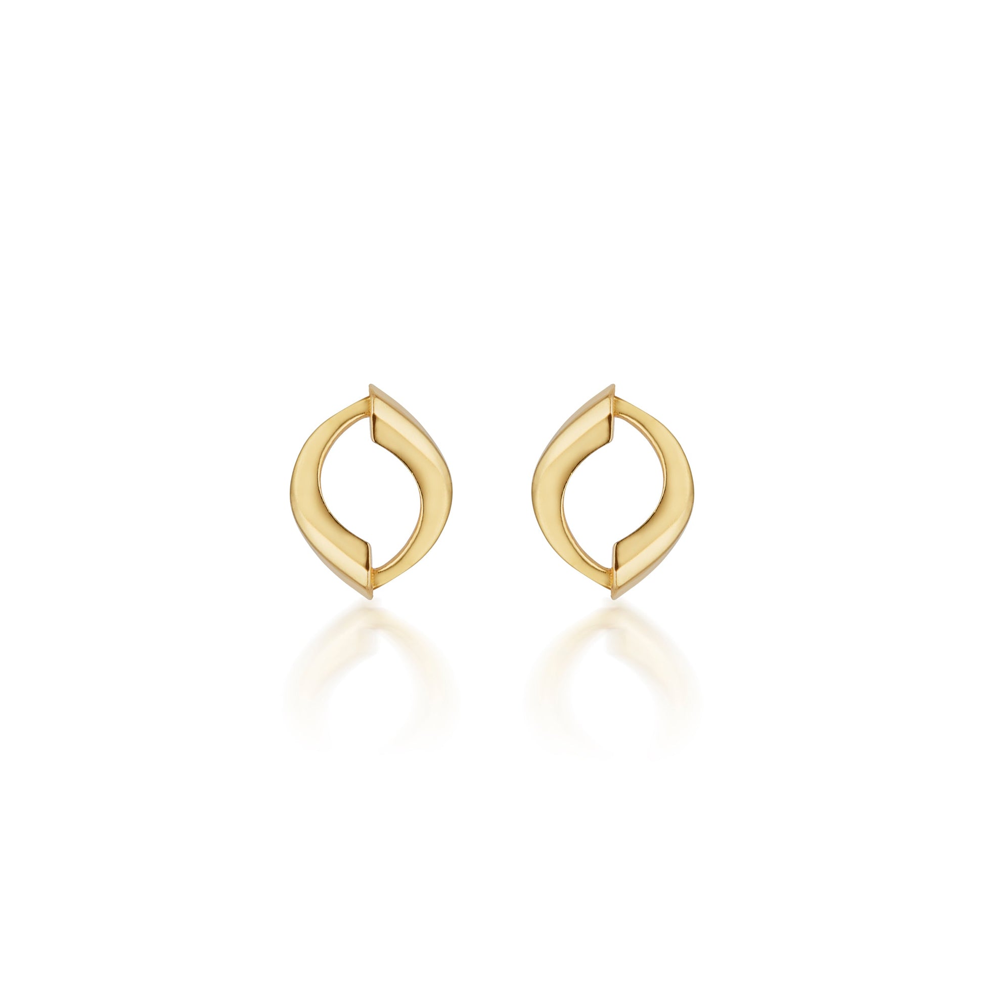 Aksi Stud Earrings in Gold from Anavir Studio. These minimalist and elegant gold stud earrings offer a touch of sophistication to any occasion. Perfect for adding subtle elegance to your style.