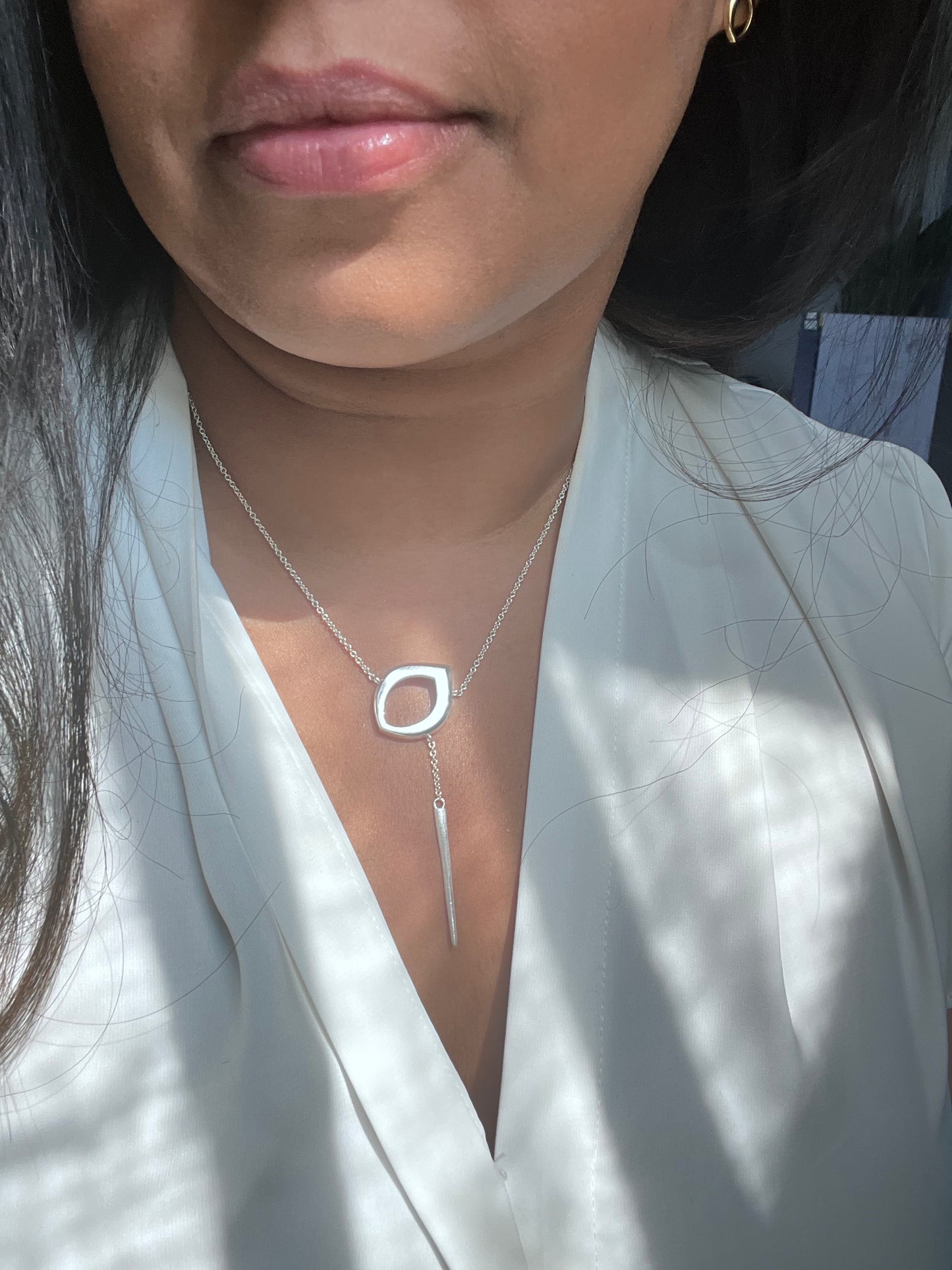 Bud Tallo Lariat Necklace in Sterling Silver