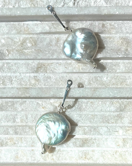 Baroque Pearl Ear Jacket in Sterling Silver