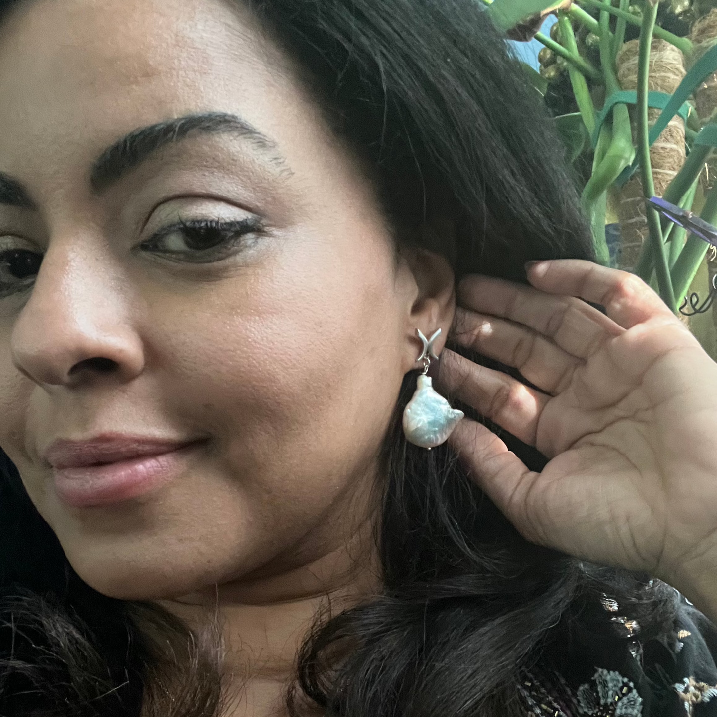 Beso Baroque Earrings in Sterling Silver