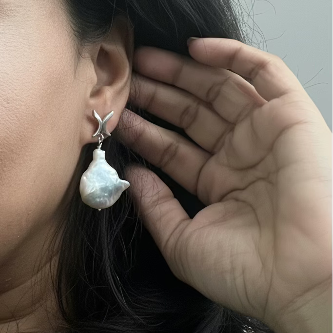 Beso Baroque Earrings in Sterling Silver