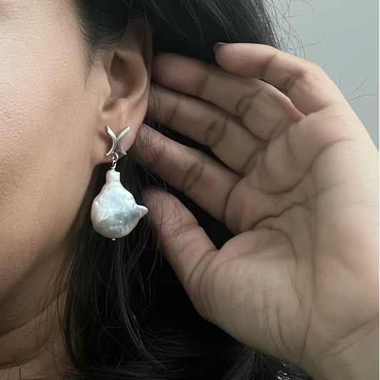 Beso Baroque Earrings in Sterling Silver