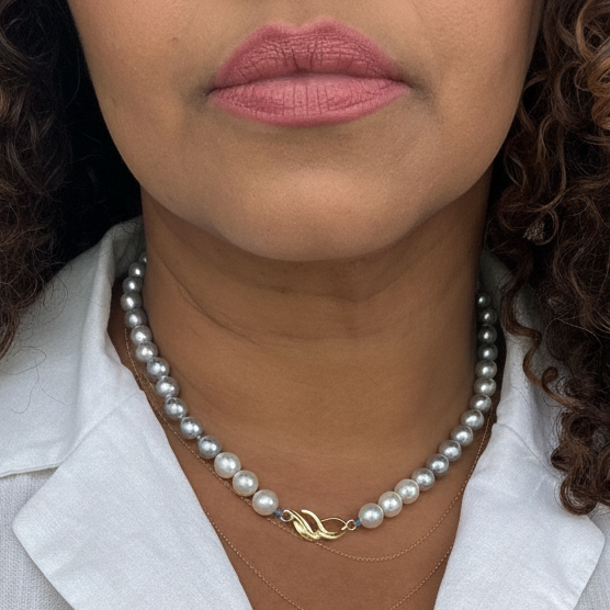 Lull Collier, Akoya Pearls in Gold