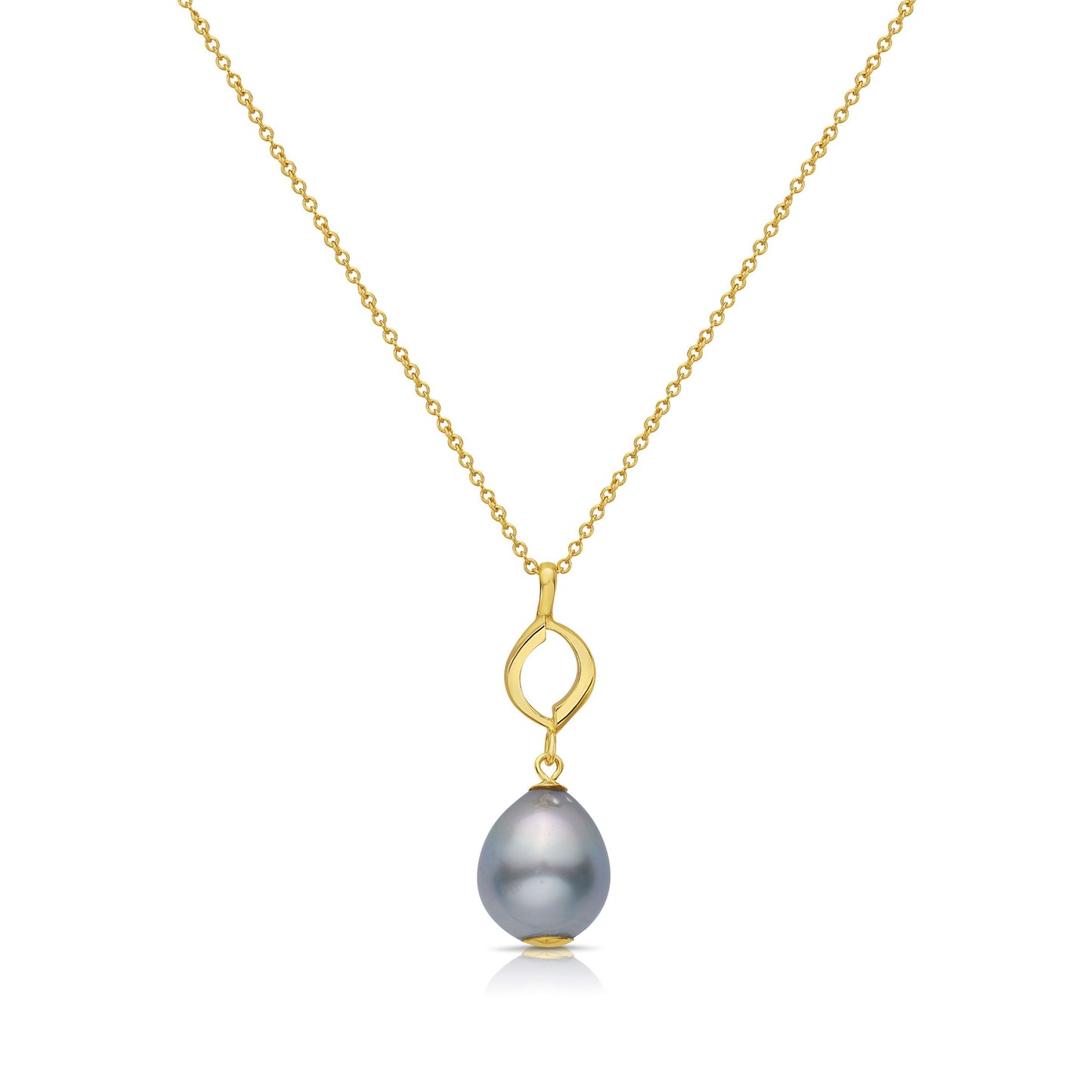 Midi Aksi Silver South Sea Tahitian Baroque Pearl Drop Pendant in Gold