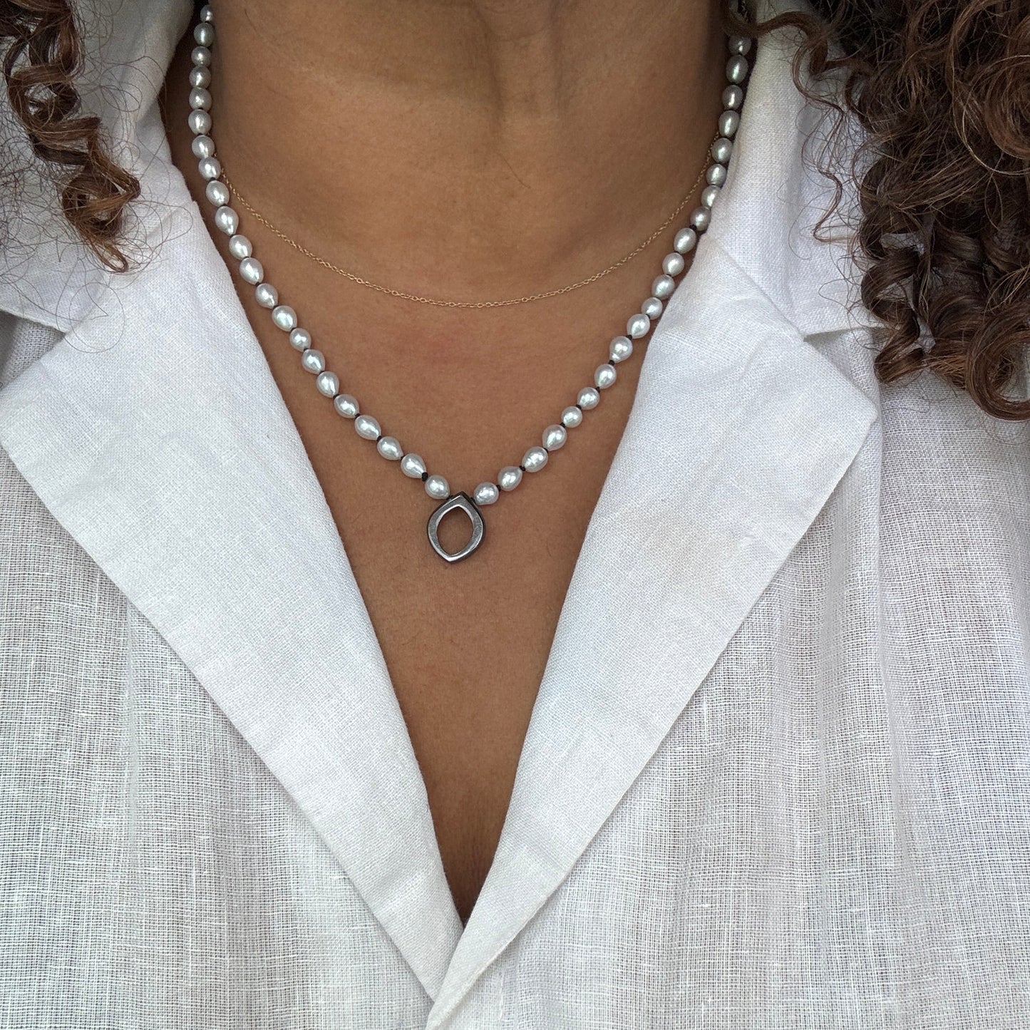 Bud Necklace, Pearl