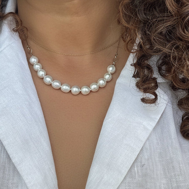 Ova Stroma Baroque Necklace, White