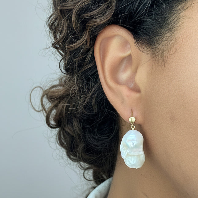 Ama Baroque Earrings, White