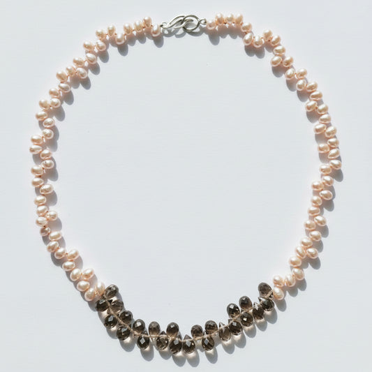 Rosy Veil Necklace with Drift Clasp in Sterling Silver