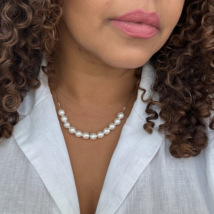 Ova Stroma Baroque Necklace, White