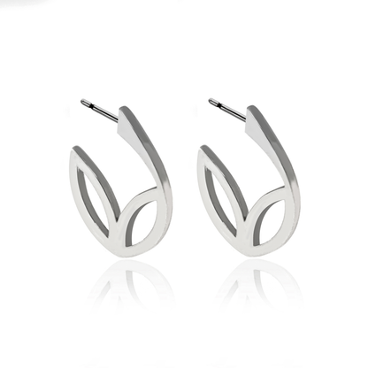 Frame Hoop Earrings in Sterling Silver