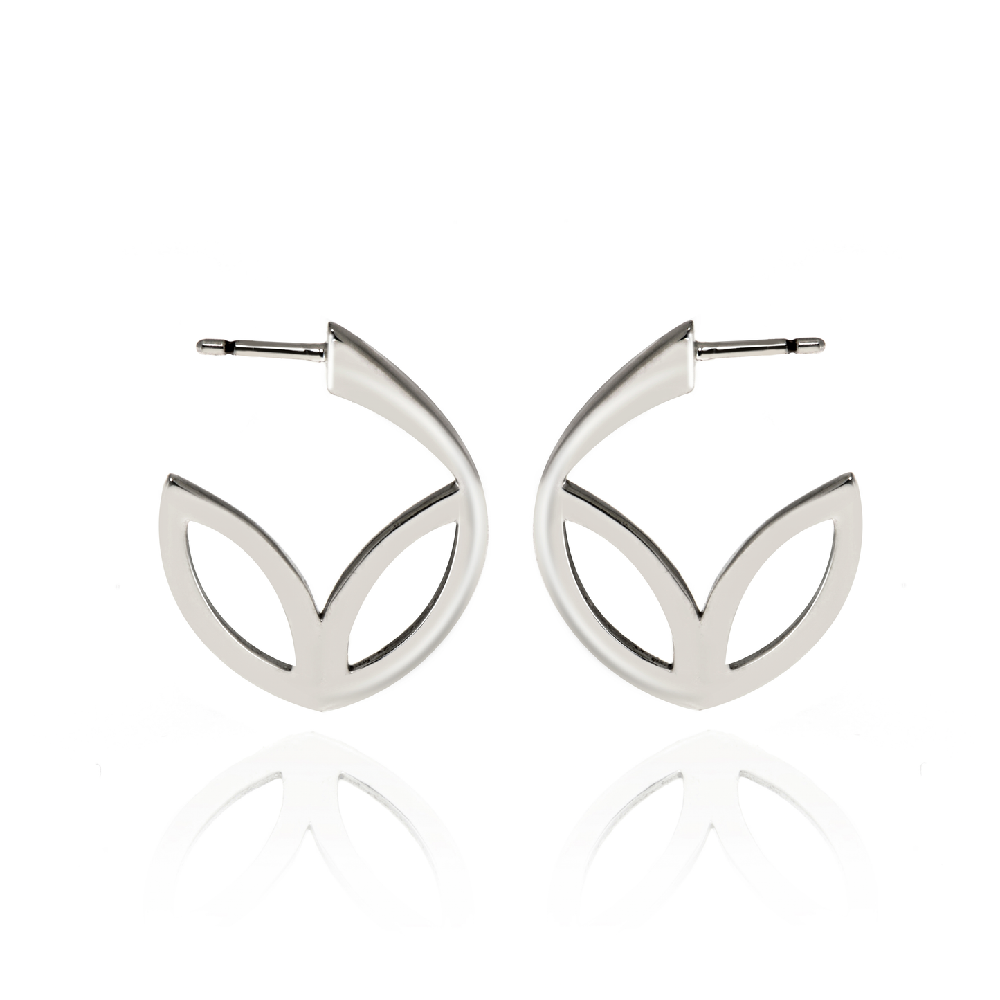 Frame Hoop Earrings in Sterling Silver