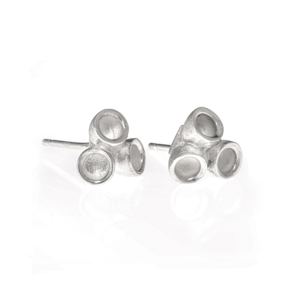 Lyptus Blossom Stud Earrings in Sterling Silver