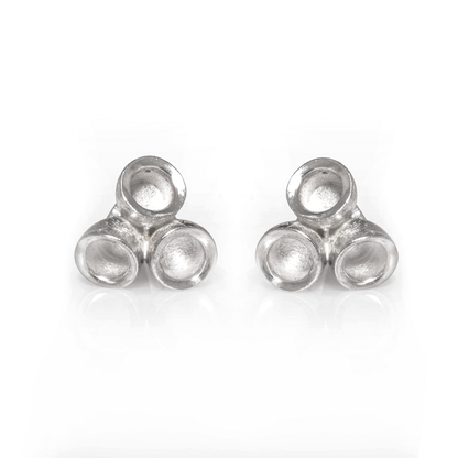 Lyptus Blossom Stud Earrings in Sterling Silver