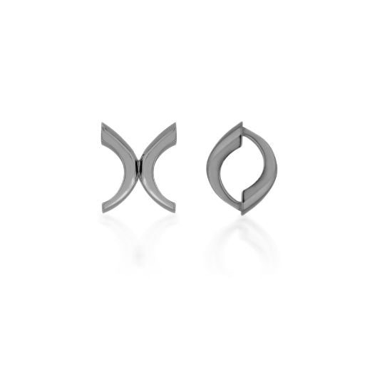 XO Mismatched Stud Earrings in Sterling Silver