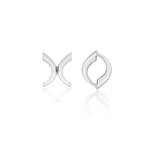 XO Mismatched Stud Earrings in Sterling Silver