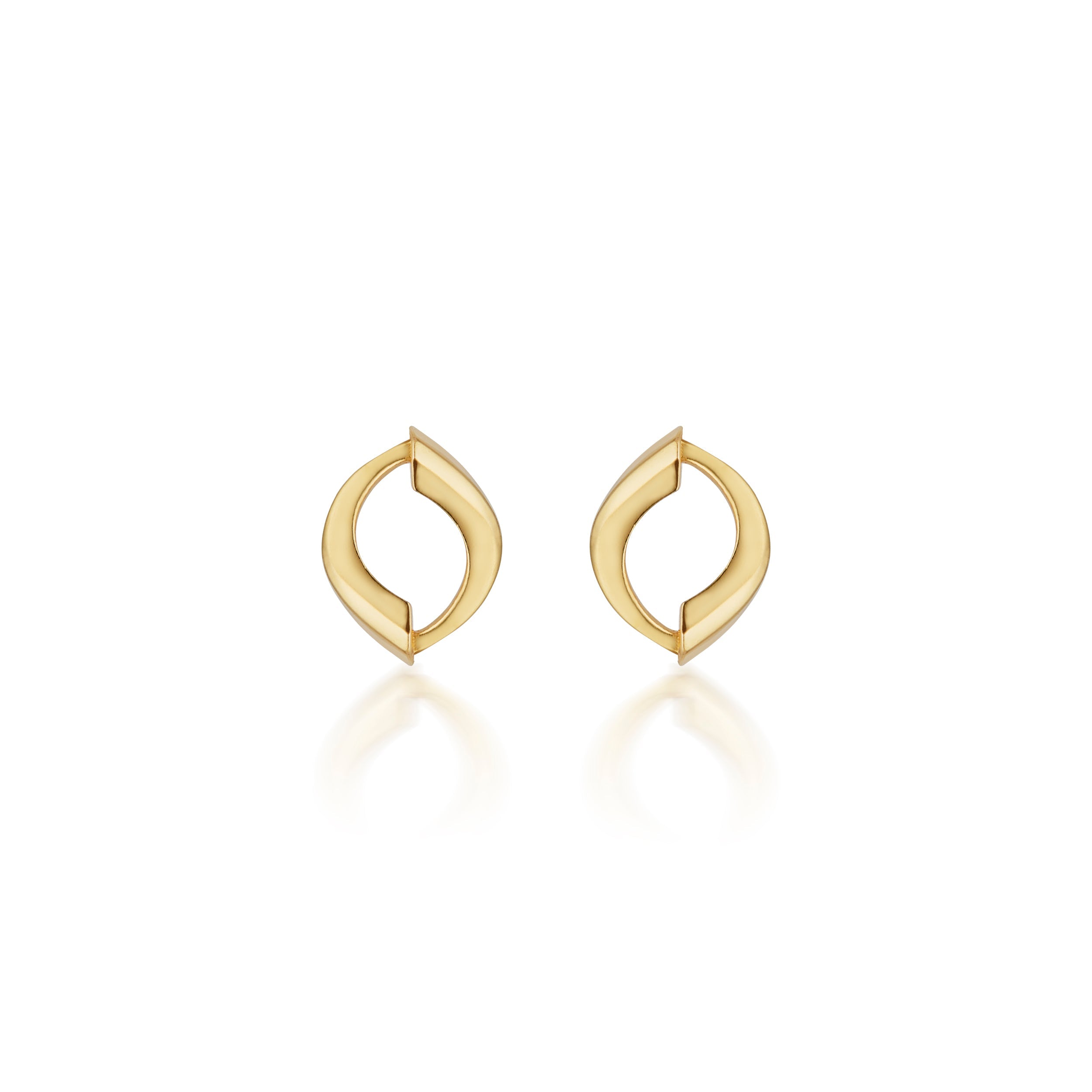 Aksi Stud Earrings in Gold from Anavir Studio. These minimalist and elegant gold stud earrings offer a touch of sophistication to any occasion. Perfect for adding subtle elegance to your style.