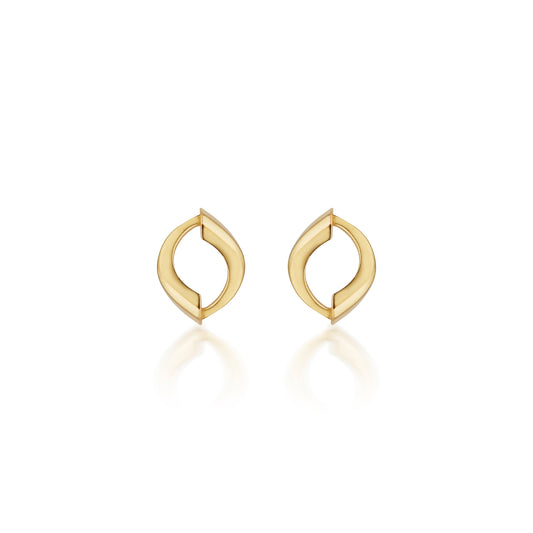 Aksi Stud Earrings in Gold from Anavir Studio. These minimalist and elegant gold stud earrings offer a touch of sophistication to any occasion. Perfect for adding subtle elegance to your style.