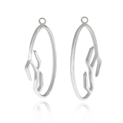 Oval Branch Drops in Sterling Silver