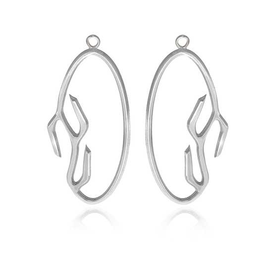 Oval Branch Drops in Sterling Silver