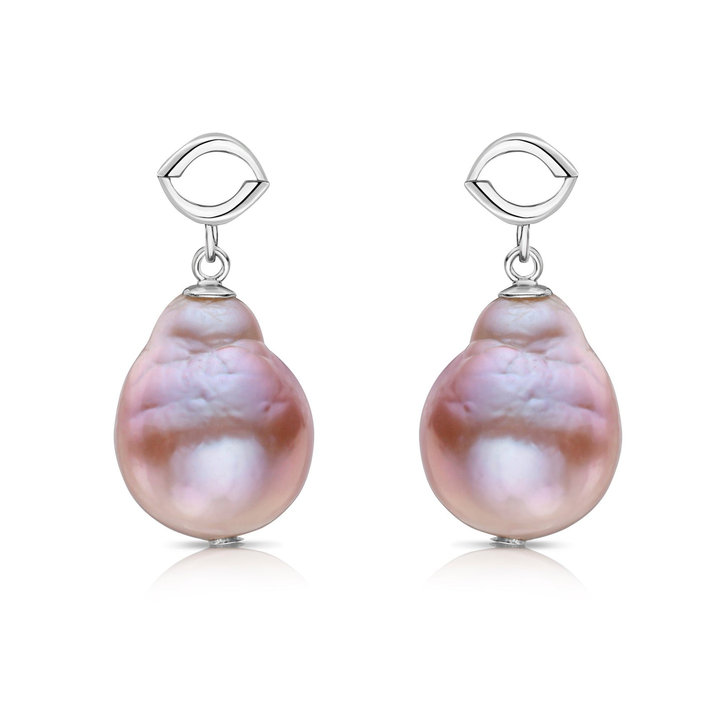 Petite Axis Pearl Drop Earrings in Sterling Silver