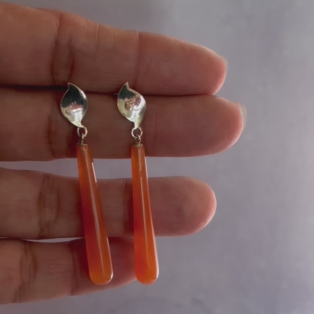 Intus Flame Aventurine Dangles in Sterling Silver by anavir studio video