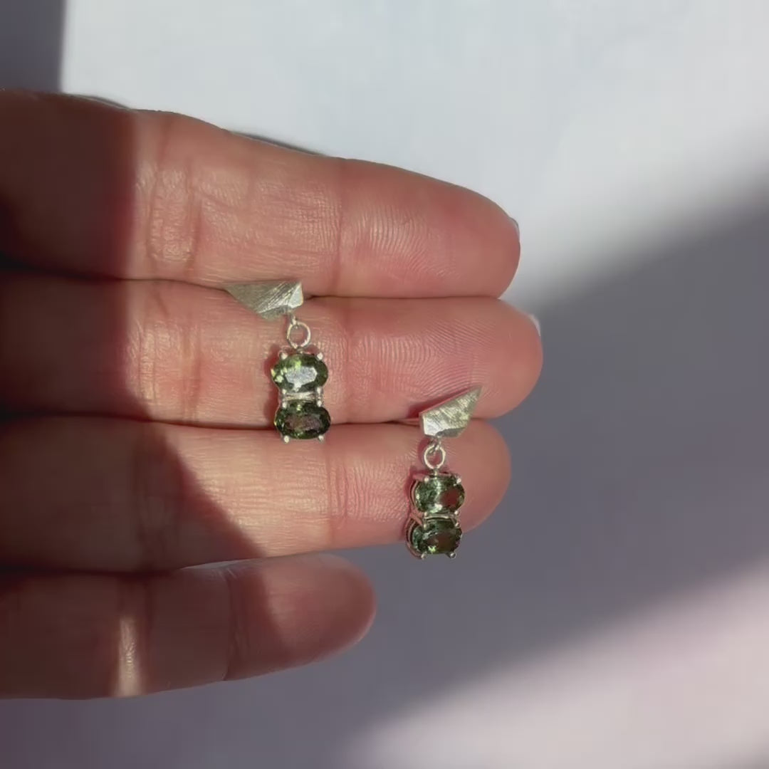 Petite Fyllo Tourmaline Earrings in Sterling Silver video